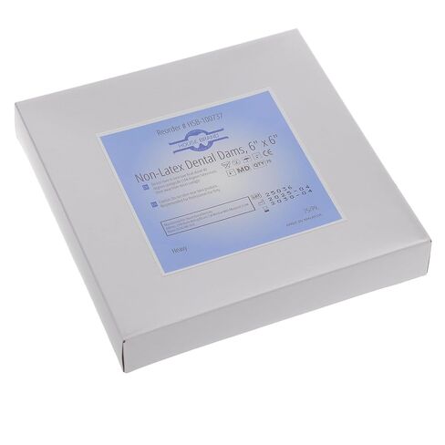 100737 HSB Non-Latex Dental Dams 6" X 6" Heavy Purple 75/Pk in Kuwait