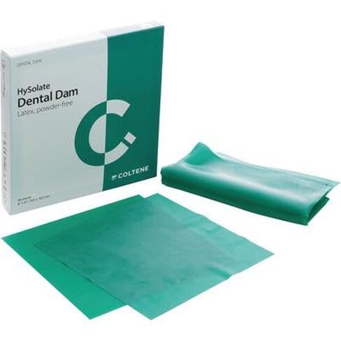 Coltene Whaledent 60034415 HySolate Latex Dental Dam 5 X 5 Green Medium 52/Pk H02142 in Saudi Arabia
