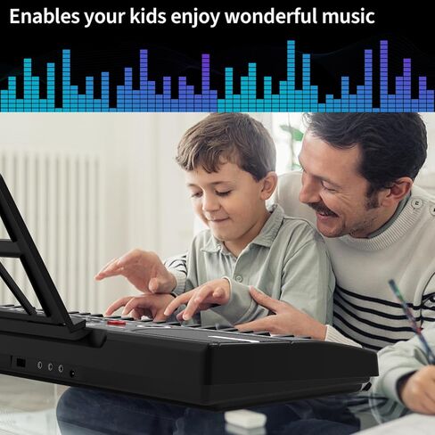 61 keys keyboard piano, Electronic Digital Piano with Built-In Speaker Microphone, Sheet Stand and Power Supply, Portable piano Keyboard Gift Teaching for Beginners in Kuwait