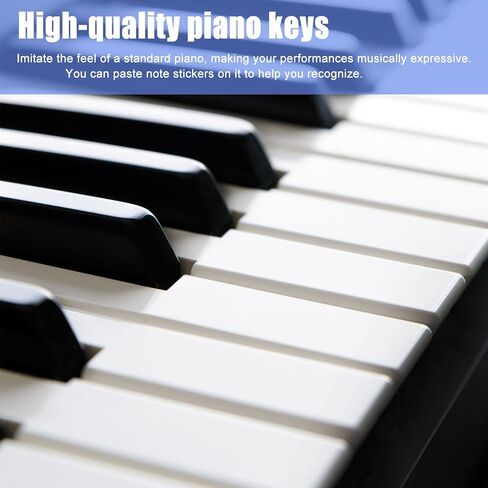 61 Key Keyboard Piano, Portable Electronic Keyboard Piano for Beginners with Speakers, Microphone, Sheet Music Stand, 100 Voices, 100 Rhythms, Digital Music Keyboard for Teen - Black in Kuwait