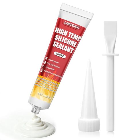 High-Temperature Silicone Sealant, Heat-Resistant Silicone Sealant, Heat-Resistant Adhesive, Insulating Waterproof Specialty Adhesive, Suitable for Grills,Ovens,Microwave Ovens,100ml (Transparent) in Kuwait