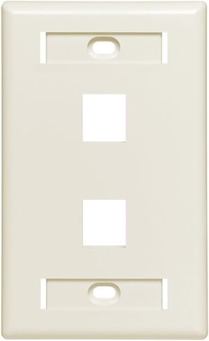 Leviton 42080-4WL 4-Port Gang Quickport Wallplate للموصلات الكبيرة مع نوافذ معرف ، أبيض in Kuwait