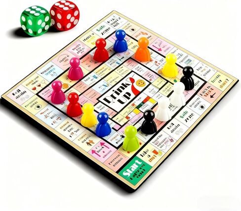 Portable Drinking Game Travel Set: Compact Foldable Board & Dice for Camping, Tailgating, Beach - On-The-Go Fun in Saudi Arabia