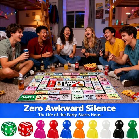 Portable Drinking Game Travel Set: Compact Foldable Board & Dice for Camping, Tailgating, Beach - On-The-Go Fun in Saudi Arabia