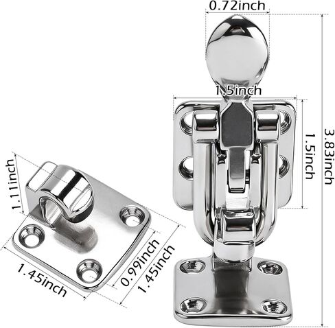 YaeMarine 2-Pack Boat Marine Stainless Steel Anti-Rattle Lockable Hatch Latch 90 Degree Hold Down Clamp Latchs for Boat RV Caravan Attic Hatch Doorway in Saudi Arabia