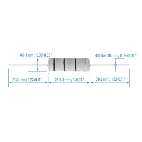 20 PCS 10 Ohm Resistor Axial Lead, 5W 5% Tolerance Metal Oxide Film Resistor, Flame Proof for DIY Electronic, Audio-Video Projects in Saudi Arabia