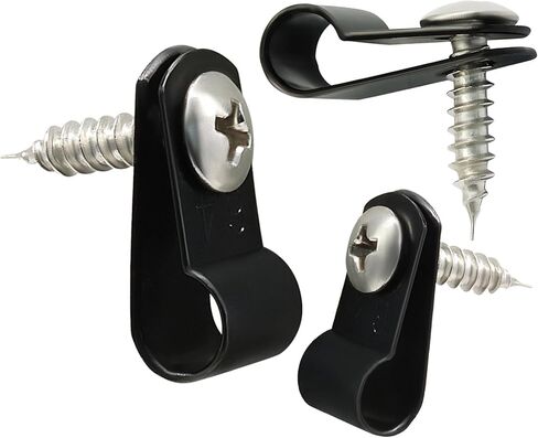 Waziaqoc 100 Pack 1/4 Inch Rope Light Clips, Nylon R-Style Mounting Clips, Cable Clip Wire Clamp with Mounting Screws for Wire Management, Outside String Lights in Kuwait