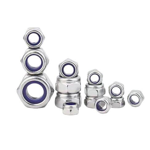 DIN985 304 A2 Stainless Steel Hex Hexagon Nylon Insert Self Lock Nut M2 M2.5 M3 M3.5 M4 M5 M6 M8 M10 M12 M16 Nylock Nut Locknut(25pcs M5) in Kuwait
