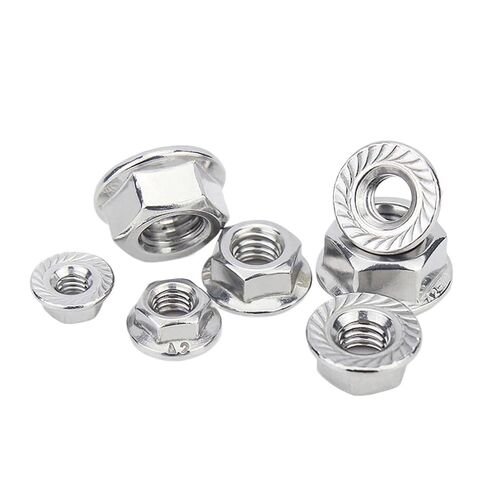 2/50pcs 201/304/316 Stainless Steel Hexagon Hex Head Serrated Spinlock Flange Nut M3 M4 M5 M6 M8 to M16 Locknut Lock Nut DIN6923(304 Stainless Steel,10pcs M8) in Kuwait