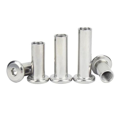 1/10x M2 M3 M4 to M10 304 Stainless Steel Flat Hex Hexagon Socket Head Connector Rivet Furniture Table Cot Bed Sleeve Insert Nut(3pcs M6x8,45mm) in Kuwait