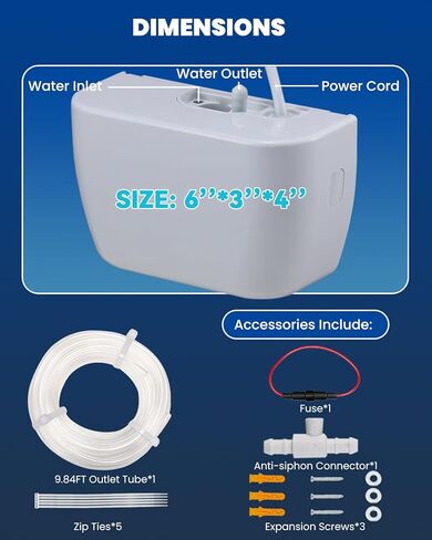 Mini Split Condensate Pump for HVAC 100-240V Automatic Condensation Drain Removal Silent Condensate Pump with 10 FT Tube Wall Mounted for Air Conditioner, Furnace, Dehumidifier, Ice Maker in Kuwait