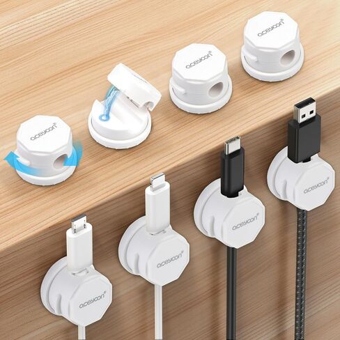 12 Pack Cord Organizer Holder, Strong Magnetic Cable Management Adhesive Cord Holder for Desk, Wire Holders for Cords for Nightstand, Home, Office, Car, Cubicle, Phone Charger, Computer in Kuwait