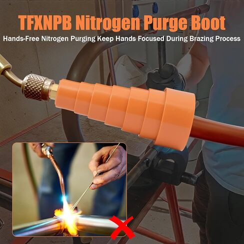 TFXNPB Nitrogen Purge Boot, Quickly Adjusting Nitrogen Purge Regulator Connection for 3/8″, 1/2″, 5/8″, 3/4″, 7/8″, and 1-1/8″ OD ACR Pipes, Leak-Resistant O-Ring Seal in Kuwait