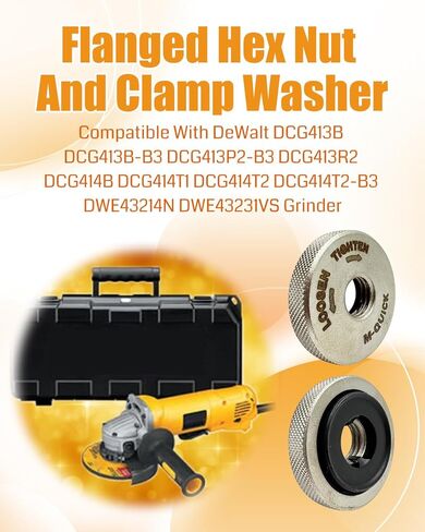 2Pcs N484249 Angle Grinder Flanged Hex Nut Fit for DeWalt DCG413B DCG413B-B3 DCG413P2-B3 DCG413R2 DCG414B DCG414T1 DCG414T2 DCG414T2-B3 DWE43214N DWE43231VS in Saudi Arabia