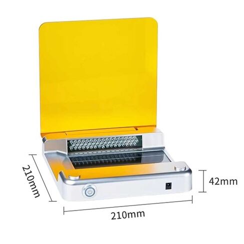 جهاز نقل الضوء LED الأزرق 470 نانومتر، قاطع جل الضوء الأزرق، منطقة مراقبة 70 × 160 مم، مع مرشح كهرماني 5 مم، لتصور الرحلان الكهربائي الهلامي وقطع الجل in Kuwait