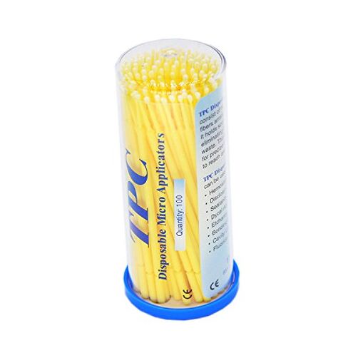 100 Pieces Dental Disposable Product Dental Micro Applicator Brush Bendable Fine Yellow in Kuwait
