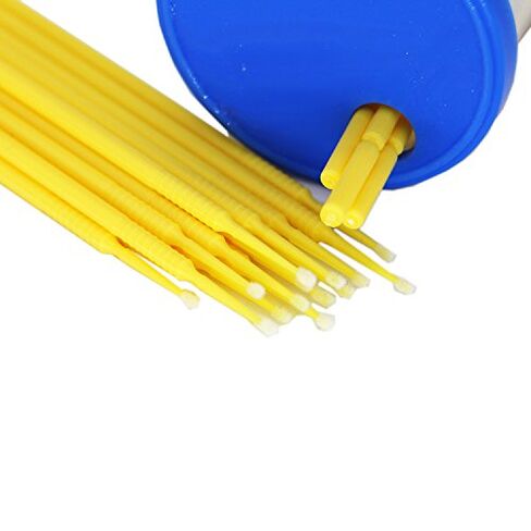 100 Pieces Dental Disposable Product Dental Micro Applicator Brush Bendable Fine Yellow in Kuwait