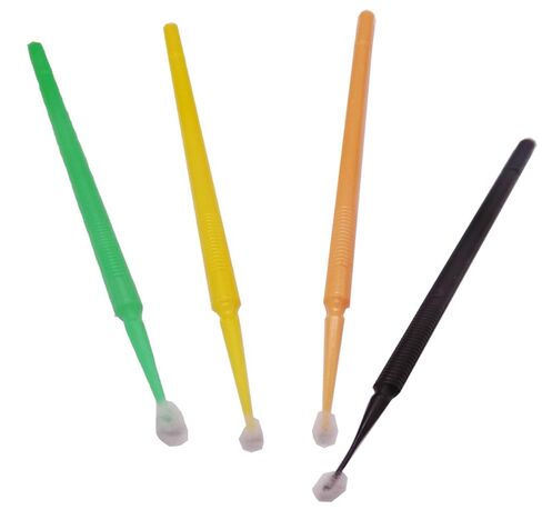 S&Dent USA FDA & TUV CE 4 Bags = 400pcs = 4 Sizes = 4 Colors Dental Microbrush Micro Applicator Brush for Supplementary Ouitfit Refilling Microbrush Round Head Cylinder Head 100pcs/Size in Kuwait