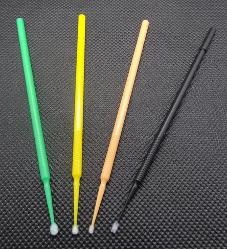 S&Dent USA FDA & TUV CE 4 Bags = 400pcs = 4 Sizes = 4 Colors Dental Microbrush Micro Applicator Brush for Supplementary Ouitfit Refilling Microbrush Round Head Cylinder Head 100pcs/Size in Kuwait