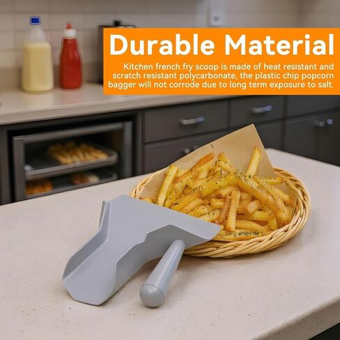 Fryer Shovel - 12 Inch Sturdy Stainless Steel Scoop for Efficient Cooking, Comfortable Handle with Easy Cleaning, Kitchen Utensil for Home, Snack Portioning, Fast Serving, Ice Scooping in Saudi Arabia