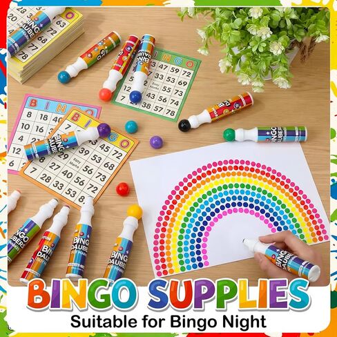 Crtiin 48 Pack Assorted Colors Set of Bingo Daubers Dot Markers Bulk Bingo Supplies in 24 Colors Dot Markers 1.28 oz Paint Craft Ideal for Art and Crafts Painting Supplies Drawing Coloring in Saudi Arabia