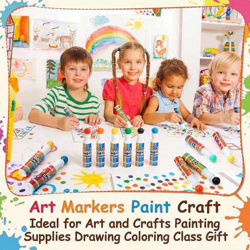 Crtiin 48 Pack Assorted Colors Set of Bingo Daubers Dot Markers Bulk Bingo Supplies in 24 Colors Dot Markers 1.28 oz Paint Craft Ideal for Art and Crafts Painting Supplies Drawing Coloring in Saudi Arabia