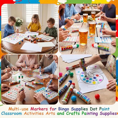 Crtiin 48 Pack Assorted Colors Set of Bingo Daubers Dot Markers Bulk Bingo Supplies in 24 Colors Dot Markers 1.28 oz Paint Craft Ideal for Art and Crafts Painting Supplies Drawing Coloring in Saudi Arabia