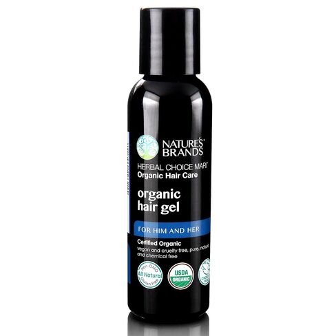 Nature's Brands - Herbal Choice Mari Organic Hair Gel, 8 Oz - All-Day Hold for Curly & Straight Hair, Nourishing, Rosehip & Olive Oil Gel with Sweet Orange, Lemongrass - Hydrates Color-Treated Hair in Kuwait