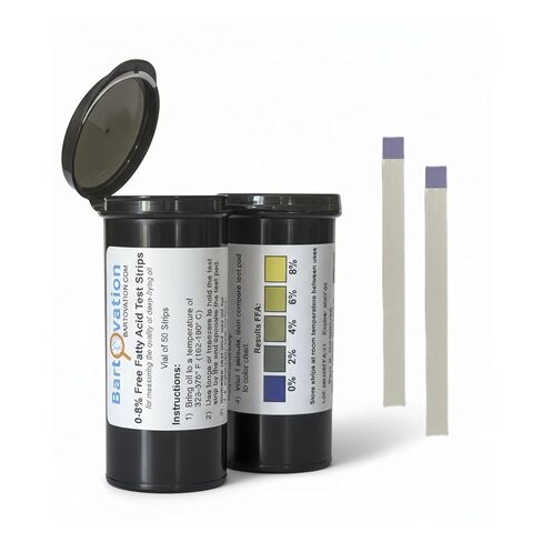 Bartovation Frying Oil Quality Test Strips, High Range Free Fatty Acid 0-8% FFA Range, Vial of 50 Strips in Saudi Arabia