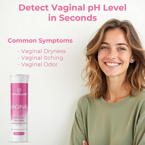 مجموعة قيمة من شرائط اختبار درجة الحموضة الأنثوية من ناتشرلاند - جهاز مراقبة صحة المهبل لتوازن الحموضة والقلوية، سريع ودقيق (60 قطعة) in Kuwait