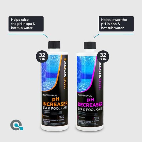 مجموعة AquaDoc لتوازن مياه حوض الاستحمام الساخن مع زيادة الرقم الهيدروجيني، وتقليل الرقم الهيدروجيني، وزيادة القلوية والكالسيوم، و100 شريط اختبار - مجموعة أدوات كيماويات حوض الاستحمام الساخن المتوافقة مع الكلور والبروم - صنع في الولايات المتحدة الأمريكية in Kuwait