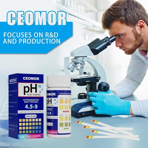 شرائط اختبار درجة الحموضة للبول واللعاب: 200 شريط من ورق درجة الحموضة لاختبار درجة حموضة الجسم، 4.5 إلى 9.0 شريط اختبار درجة الحموضة من ورق عباد الشمس القلوي، احصل على نتائج توازن حمض قلوي واضحة في ثوانٍ، نطاق 4.5-9 in Kuwait