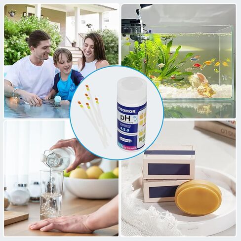 شرائط اختبار درجة الحموضة للبول واللعاب: 200 شريط من ورق درجة الحموضة لاختبار درجة حموضة الجسم، 4.5 إلى 9.0 شريط اختبار درجة الحموضة من ورق عباد الشمس القلوي، احصل على نتائج توازن حمض قلوي واضحة في ثوانٍ، نطاق 4.5-9 in Kuwait