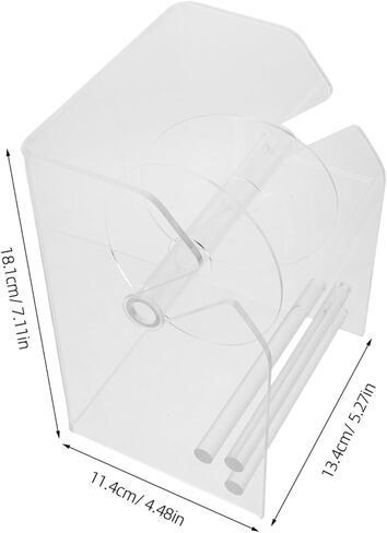 NUOBESTY Adjustable Sticker Roll Dispenser 3 Compartments Acrylic Label Holder and Tape Organizer Stand for Home and Office Desktop in Saudi Arabia