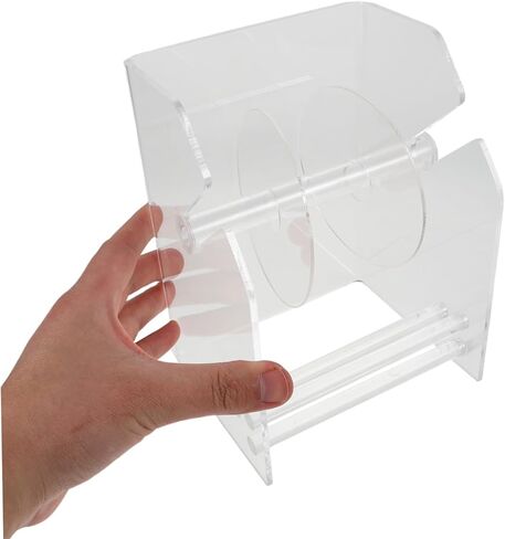 NUOBESTY Adjustable Sticker Roll Dispenser 3 Compartments Acrylic Label Holder and Tape Organizer Stand for Home and Office Desktop in Saudi Arabia