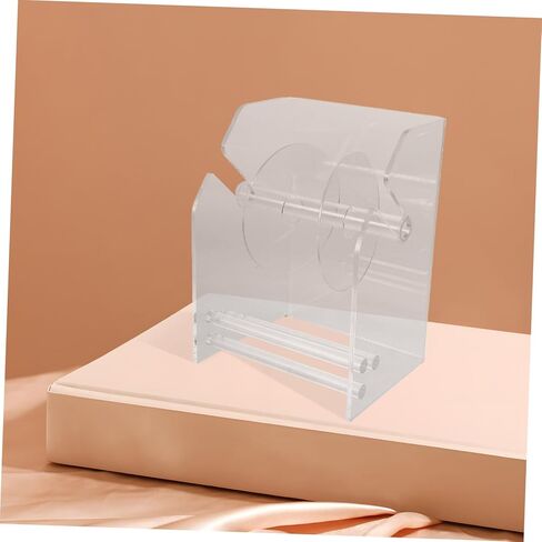 NUOBESTY Adjustable Sticker Roll Dispenser 3 Compartments Acrylic Label Holder and Tape Organizer Stand for Home and Office Desktop in Saudi Arabia