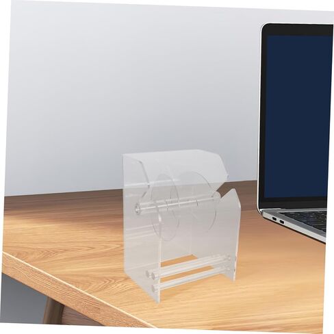 NUOBESTY Adjustable Sticker Roll Dispenser 3 Compartments Acrylic Label Holder and Tape Organizer Stand for Home and Office Desktop in Saudi Arabia