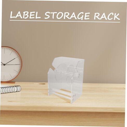 NUOBESTY Adjustable Sticker Roll Dispenser 3 Compartments Acrylic Label Holder and Tape Organizer Stand for Home and Office Desktop in Saudi Arabia