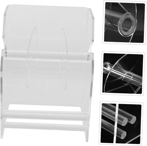 NUOBESTY Adjustable Sticker Roll Dispenser 3 Compartments Acrylic Label Holder and Tape Organizer Stand for Home and Office Desktop in Saudi Arabia