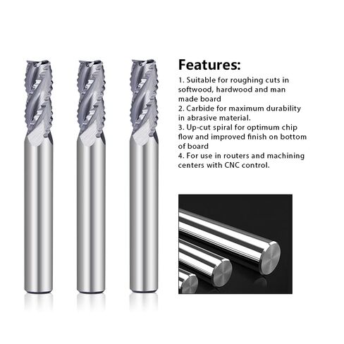Roughing End Mill，6.35mm Shank Carbide Mill 4 Flute CNC Machine Tool Router Bit Milling Cutter 50mm Long Tungsten in Saudi Arabia