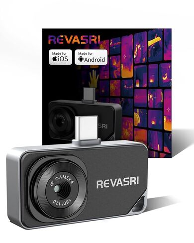 REVASRI Thermal Camera for Type-C iPhone & Android Device, 320x240 Super Resolution, 15x Digital Zoom, 25Hz Thermal Imaging Camera for Water Leak Detection,HVAC Electrical Plumbing, Home Inspection in Kuwait