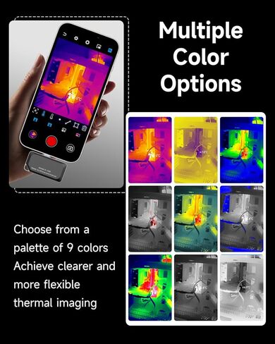 REVASRI Thermal Camera for Type-C iPhone & Android Device, 320x240 Super Resolution, 15x Digital Zoom, 25Hz Thermal Imaging Camera for Water Leak Detection,HVAC Electrical Plumbing, Home Inspection in Kuwait