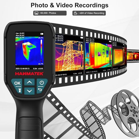 HANMATEK Thermal Imager, 96×96 IR Sensor with TISR 240×240 Super Resolution, -4°F to 1022°F, 25Hz Infrared Camera, Type-C Rechargeable, IP54 for Electrical, HVAC & Building Inspection Ti240 in Kuwait