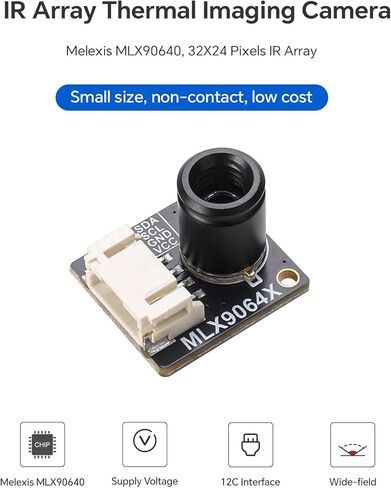 MLX90640-D55 Thermal Imaging Camera, 32x24 IR Array, I2C Interface, for Raspberry Pi, Compatible with Arduino and STM32,for Firefighting, Security Monitoring, Electrical Maintenance, HVAC, etc. in Kuwait