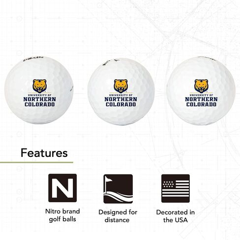 Desert Cactus University of Northern Colorado Golf Balls 3 Pack – UNC Bears Full Color Three – Officially Licensed Sport Team Accessory (Design B) in Saudi Arabia