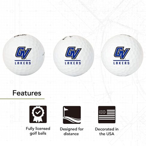 Desert Cactus Grand Valley State University Golf Balls 3 Pack – GVSU Lakers Full Color Three – Officially Licensed Sport Team Accessory (Design B) in Saudi Arabia