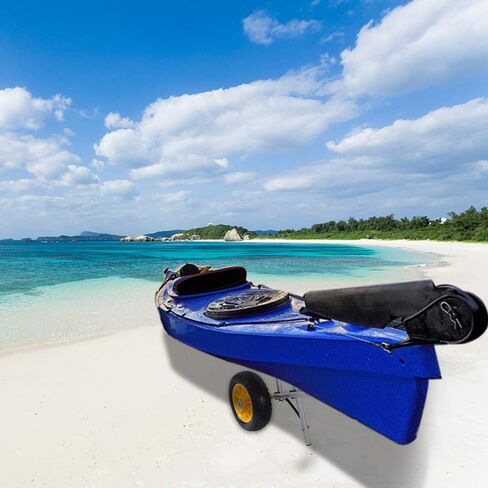 Aluminum Alloy Canoe Trailer Cart with 10" x 3" Solid PU Tires - 150lbs Capacity Foldable Kayak Carrier for Sand & Gravel, Never Flat Wheels, Durable Kayak Cart for Canoe/SUP Transport in Saudi Arabia