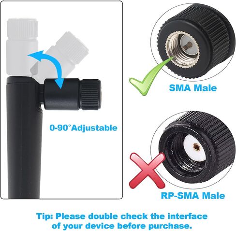 هوائي مزدوج الفرقة WiFi 2.4 جيجا هرتز 5.8 جيجا هرتز 3DBI MIMO RP-SMA هوائي الذكور (حزمة 2) لجهاز WIFI WIRELIS in Kuwait