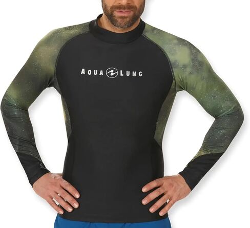 Men's Standard Man LS Galaxy Rash Guard, Sparkle Green in Kuwait