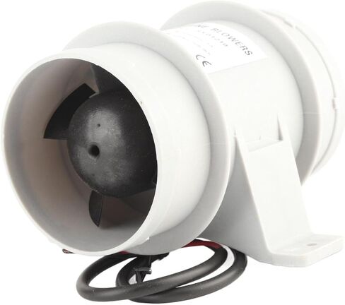 3 Inch 12V Inline Blower, High Volume Air Flow 145 CFM, Sealed Motor Shaft Ventilation Fan with Housing, Ideal for Yachts, Boats & RV Marine Ventilation in Kuwait